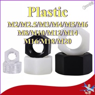 Nylon Hex Nut Nut Black/White/Transparent Nylon Hex Nut M2/M2.5-M20 [DTY-MB]