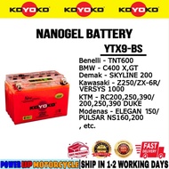 YTX9-BS YTX9 BTX9 KOYOKO NANOGEL BATTERY Z250 TNT600 DUKE RC VTS200 ELEGAN PULSAR SKYLINE VERSYS YUA