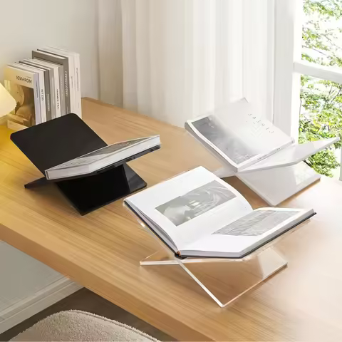 Acrylic Book Holder Open Large Book Display Stand for Cookbook Art Book Bible Guest Book Coffee Tabl