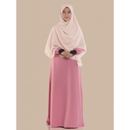 Jubah Muslimah Basic Umrah Haji Side Pocket Kiri Kanan BF Friendly Front Zip Tangan Getah Baju Perem