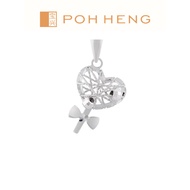 Poh Heng Jewellery 18K Heart Pendant in White Gold