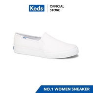 KEDS WH59799 รองเท้าผ้าใบหนัง แบบสวม รุ่น DOUBLE DECKER LEATHER สีขาว