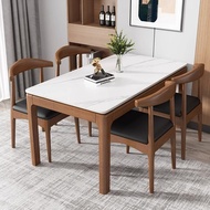 H-66/ Nordic Marble Dining Tables and Chairs Set Modern Minimalist Stone Plate Dining Table Household Small Apartment So