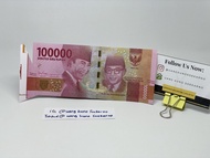 Uang Indonesia salah potong 100000 rupiah Soekarno Hatta 16/20