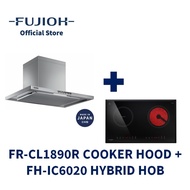 FUJIOH FR-CL1890R Made-in-Japan OIL SMASHER Cooker Hood (Recycling) + FH-IC6020 Induction &amp; Ceramic Hybrid Hob