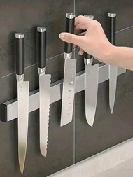 1入304不銹鋼磁吸刀架，廚房刀具收納架，磁力刀架