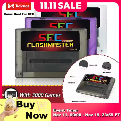 3000 In 1 Super ED Game Card For Super Famicom With 8GB TF Card Cassette For SFC Video Game Console