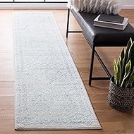 Safavieh Tulum Collection TUL268B Boho Moroccan Distressed Runner, 2' x 9', Ivory/Light Grey