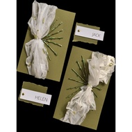 Beaded Green Yasi Engagement Niche Card Book Card Handwritten Invitation Wedding Products Vows Custo