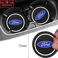 Ford Car Silicone Coasters Protecter Waterproof PVC Non-slip Rubber Water Cup Mat For Ranger Raptor T6 T7 WL Everest Focus Escape Mustang Ecosport Accessories