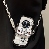 Mickey Mickey Huawei Mate50 Phone Case Back Clip Diagonal Lanyard Mate50Pro Cute All-Inclusive Carto