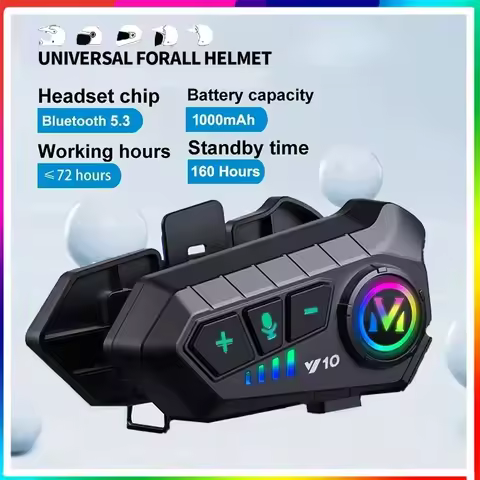 Y10 Motorcycle Helmet Headset Bluetooth 1000Mah Noise Reduction Wireless Hands-free Waterproof Motor