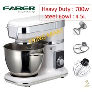 Faber Heavy Duty 4.5L 700w 6 Speed Stand Mixer FM 933WH (Stainless Steel Bowl) ( 3 Type Blade Select