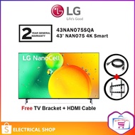 LG 43" TV NANO75 43NANO75SQA 4K Smart NanoCell Television ( FREE TV Bracket + HDMI Cable )