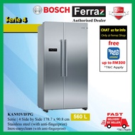 Bosch KAN93VIFPG 560L Side by Side Refrigerator Door Series 4 Stainless Steel Fridge (Anti-Fingerpri
