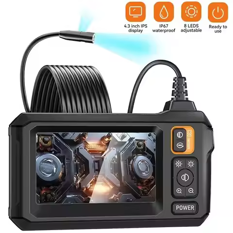 Industrial Endoscope Camera 8mm HD1080P 4.3inch IPS Screen 1080P Pipe Inspection Camera for Car Repa