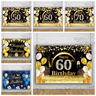 50/60/70th Happy Birthday Backdrop Birthday Banner 60th Birthday Decoration Party Needs