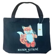 French Maison Kitsune Small Fox Canvas Bag Student Handbag Men And Women Large Capacity Single Shoul