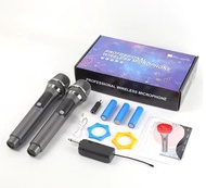 SM58 ไมค์ลอย คู่ ไมค์ลอย UHF ไมโครโฟนไร้สาย ไมโครโฟนไร้สายแบบชาร์ ไมค์ลอยแบบพกพา ชุดรับ-ส่งไมโครโฟนไ