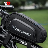 WEST BIKING Bicycle Top Frame Bag 1.5L Large Capacity Road MTB Bike Upper Tube Pouch Reflective Logo Cycling Equipment [countless.sg]
