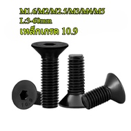 10.9 Grade High-Strength Countersunk Head Hexagon Socket Screw Black Flat Head Screw Bolt M1.6/M2/M2