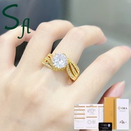 Sfl Moissanite Open Finger Ring, 2 Carat 18K Gold(With GRA Certificate)