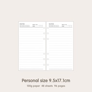 A6 Loose-leaf Paper 6-Hole Loose-leaf Notebook Inner Core Loose-leaf Refill 6-Hole A6 Replaceable Pa