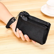 3.4-Genuine Leather Coin Purse Fashion Large Capacity Zipper Ladies Wrist Bag