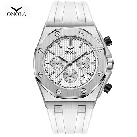 ONOLA 6807 Relogios Masculino Fashion Sports Silicone Quartz Watch Chronograph Calendar Waterproof L