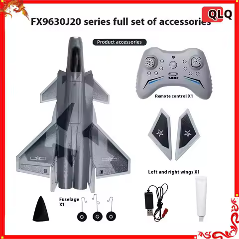 Fx9630 Rc Plane Four Channel Ducted J-20 Motherboard Servo Motor Fixed Wing Remote Control Aircraft