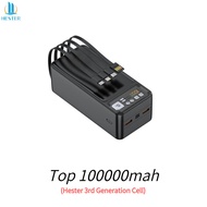 Hester 100000mah power bank awet tahan lama power bank original asli Real capacity 100000mah led dig