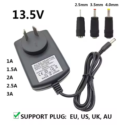 DC Converter Adapter 13.5V Power Supply 1A 1.5A 2A 2.5A 3A 5.5*2.5MM Cable UK AU Plug Power 13.5V Ad
