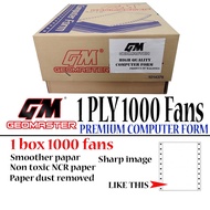 GEOMASTER Computer Form 1Ply 2Ply 3ply Computer Paper 9.5"X 11" -1ply2up 2ply2up 3ply2up 4ply