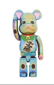 全新  Bearbrick 幻彩黑 招財貓  1000% lucky cat
