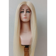 Wig Lace rambut asli 100% blonde uk panjang 60 cm