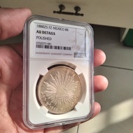 koin Mexicana 8 Reales 1888 Zacatecas NGC