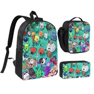 BFDI 3 in 1 Backpack Set Large Capacity School Bag with Lunch Bag Pencil Pouch