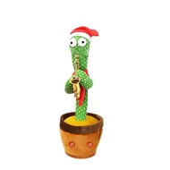 Christmas Model Dancing Cactus 120 Songs USB Rechargeable Plush Toy Gift Talking Recording Electronic Shaker Educational Toys