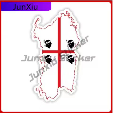 Sardinia Sardegna Italy National Emblem Map Shape And Outline Vinyl Decals Graphics Accessories For 