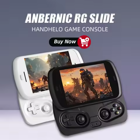 AMPOWN Anbernic RG SLIDE Portable Retro Video Game Consoles 4.7-Inch OCA Screen 120Hz Android 13 Han