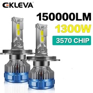 EKLEVA ไฟหน้าหลอดไฟสว่างพิเศษไฟหน้ารถมอเตอร์ไซค์แบบ LED Canbus 1300W 150000LM H4 H7 H11 9005 9006 60