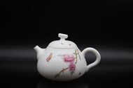 頂級 粉彩 羊脂 文旦 牡丹 泡茶壺 純手工 手繪 茶具 茶壺 泡茶組 瓷器 瓷壺