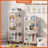 3/4/5 Tier Storage Trolley Rack Kitchen Trolley Movable Small Trolley Bookshelf Home Office Shelves Baby Toys Snack Rack