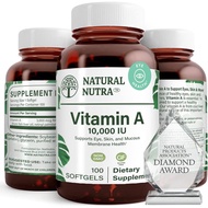 Natural Nutra Vitamin A 10000 IU Softgels, Vitamin A 100 Count | 10000 IU Per Softgel,Supports Eye H