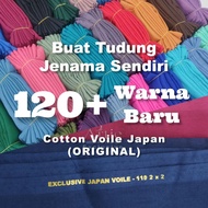 Pakej Tudung Jenama Sendiri Pilih 130 Warna Bawal Premium Cotton Voile Japan High Quality Bidang 45 50 &amp; 55