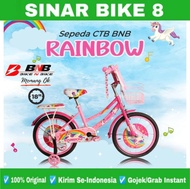 Sepeda Anak Perempuan BNB RAINBOW Ukuran 12 16 18 Inch Keranjang Kupu