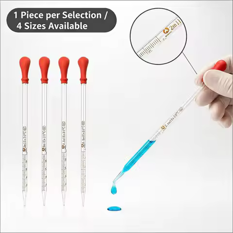 0.5ml 1ml 2ml 3ml 1PC Borosilicate Glass Dropper Graduated Pipette Laboratory Liquid Pipettors Red R