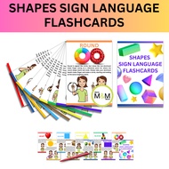 SHAPES Sign Language Laminated Flashcards, ALS Sign Language Flashcards, Educational Cards