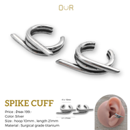 Our Spike Cuff ต่างหูหนีบ วัสดุไทเทเนียมเกรดเครื่องมือแพทย์ (C023)