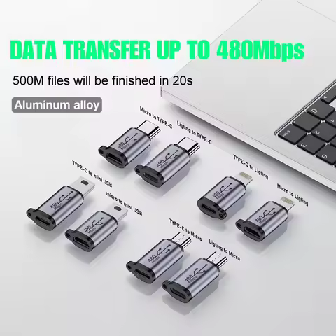 USB Type-C Adapter Type C To Lightning To Micro To Mini USB Female To Male Converters For Xiaomi Sam